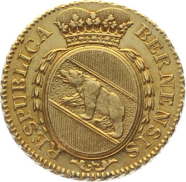 Bern Doppelduplone 1796 «DEUS PROVIDEBIT» – historische Goldmünze der Republik Bern